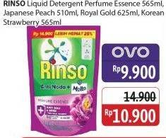 Promo Harga Rinso Liquid Detergent + Molto Japanese Peach, + Molto Korean Strawberry, + Molto Purple Perfume Essence, + Molto Royal Gold 565 ml - Alfamidi