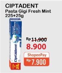 Promo Harga CIPTADENT Pasta Gigi Maxi 12 Plus Fresh Mint 250 gr - Alfamart