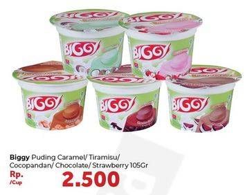 Promo Harga BIGGY Dairy Pudding Caramel, Tiramisu, Cocopandan, Chocolate, Strawberry 105 gr - Carrefour