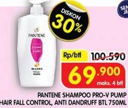 Promo Harga Pantene Shampoo Hair Fall Control, Anti Dandruff 750 ml - Superindo