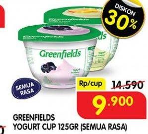 Promo Harga GREENFIELDS Yogurt All Variants 125 gr - Superindo