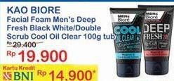 Promo Harga BIORE MENS Facial Foam Deep Fresh, Cool Oil 100 gr - Indomaret