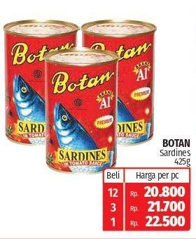 Promo Harga BOTAN Sardines Premium In Tomato Sauce 425 gr - Lotte Grosir