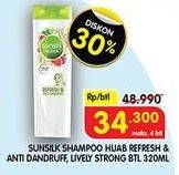 Promo Harga SUNSILK Hijab Shampoo Lively Strong Hairfall Solution, Refresh Anti Dandruff 340 ml - Superindo