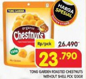 Promo Harga TONG GARDEN Snack Kacang Roasted Chestnuts Without Shell 120 gr - Superindo