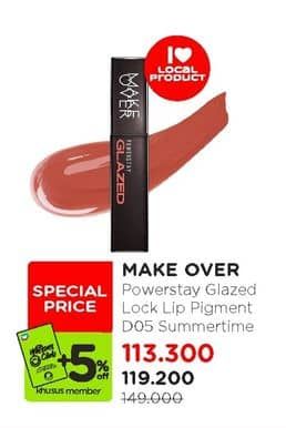 Make Over Powerstay Glazed Lock Lip Pigment 3 gr Diskon 20%, Harga Promo Rp119.200, Harga Normal Rp149.000, Khusus Member Rp. 113.300, Khusus Member