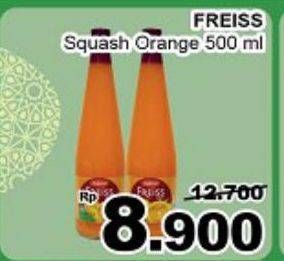 Promo Harga FREISS Syrup Squash Orange 500 ml - Giant