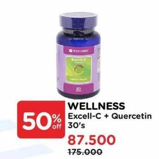 Promo Harga Wellness Excell C + Quercetin 30 pcs - Watsons