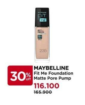 Promo Harga Maybelline Fit Me! Matte + Poreless Liquid Matte Foundation 30 ml - Watsons