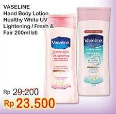 Promo Harga VASELINE Body Lotion Healthy White, Fresh Fair 200 ml - Indomaret