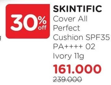 Promo Harga Skintific Cover All Perfect Cushion SPF35 Pa++++ 02 Ivory 11 gr - Watsons