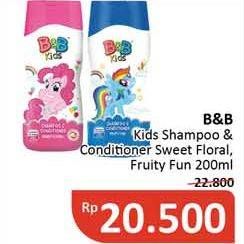 Promo Harga B&B KIDS Shampoo & Conditioner Little Pony Pinkie Pie, Little Pony Rainbow Dash 200 ml - Alfamidi