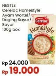 Promo Harga Nestle Cerelac Homestyle Bubur Tim Ayam Wortel, Daging Sayur, Sayur 100 gr - Indomaret