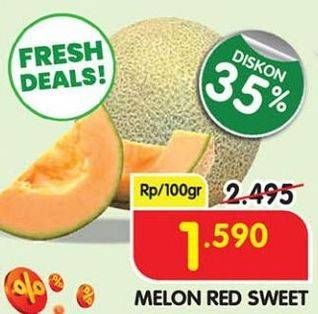 Promo Harga Melon Red Sweet per 100 gr - Superindo