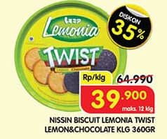 Promo Harga Nissin Cookies Lemonia Twist Lemon Chocolate 360 gr - Superindo