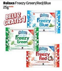 Promo Harga RELAXA Freezy Green, Red, Blue 25 gr - Carrefour