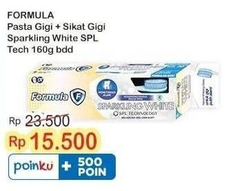 Promo Harga FORMULA Pasta Gigi + Sikat Gigi Sparkling White  - Indomaret