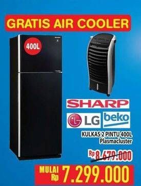 Promo Harga SHARP / LG / BEKO Kulkas 2 Pintu 400L Plasmacluster  - Hypermart