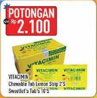 Promo Harga VITACIMIN Vitamin C - 500mg Sweetlets (Tablet Hisap) per 2 pcs - Hypermart
