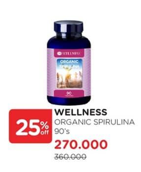 Promo Harga Wellness Organic Spirulina 90 pcs - Watsons