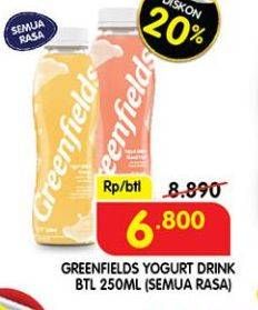 Promo Harga GREENFIELDS Yogurt Drink All Variants 250 ml - Superindo