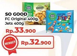 Promo Harga SO GOOD Chicken Nugget Original, Jets 400 gr - Yogya