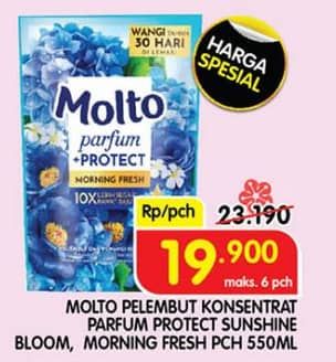 Promo Harga Molto All in 1 Pink Sunshine Bloom, Blue Morning Fresh 550 ml - Superindo