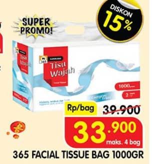 Promo Harga 365 Facial Tissue 1000 gr - Superindo