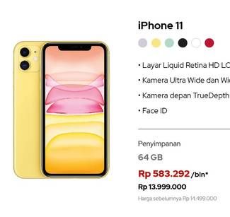 Promo Harga APPLE iPhone 11 | Liquid Retina HD LCD 6.1 inci - Kamera 12MP 64GB  - iBox