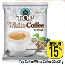 Promo Harga Top Coffee White Coffee per 20 sachet 21 gr - Hypermart