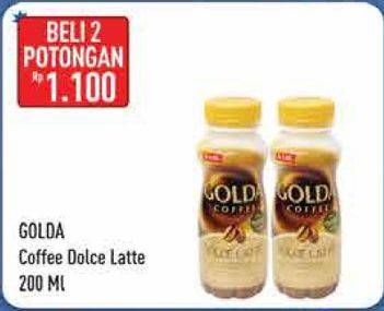 Promo Harga GOLDA Coffee Drink Dolce Latte per 2 botol 200 ml - Hypermart