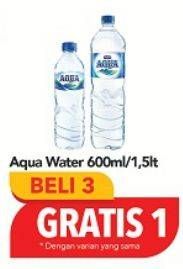 Promo Harga Aqua Air Mineral 600 ml/1500 ml  - Carrefour