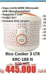 Promo Harga Kirin Rice Cooker KRC 188 N  - Hari Hari