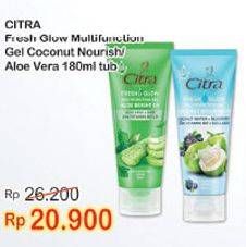 Promo Harga CITRA Fresh Glow Multifunction Gel Coconut Nourish UV, Aloe Vera 180 ml - Indomaret