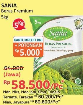 Promo Harga Sania Beras Premium 5000 gr - Alfamidi