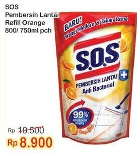 Promo Harga SOS Pembersih Lantai Orange 800 ml - Indomaret