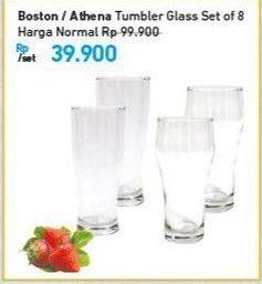 Promo Harga Boston/ Athena Tumbler Glass Set of 8  - Carrefour