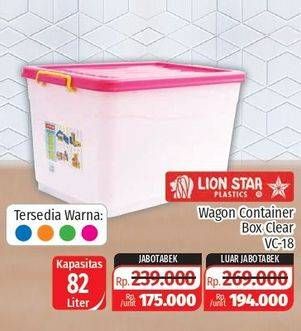 Promo Harga LION STAR Wagon Container VC-18 (82ltr) 82000 ml - Lotte Grosir