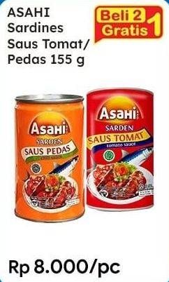 Promo Harga ASAHI Sardines Saus Tomat, Saus Pedas 155 gr - Indomaret
