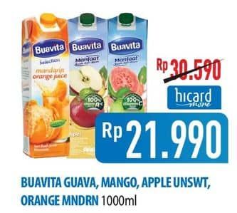 Promo Harga Buavita Fresh Juice Mango, Guava, Apple, Orange 1000 ml - Hypermart