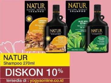 Promo Harga NATUR Shampoo Ginseng Extract Anti Hair Fall, Olive Oil Vitamin E 270 ml - Yogya