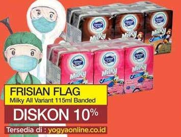 Promo Harga FRISIAN FLAG Susu UHT Milky per 6 pcs 115 ml - Yogya