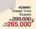 Promo Harga Hommy Trivia Drawer Susun 4  - LotteMart