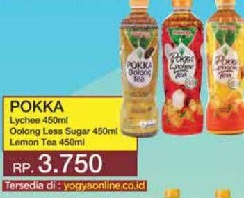 Promo Harga Pokka Minuman Teh Lychee Tea, Oolong Tea Less Sugar, Lemon Tea 450 ml - Yogya