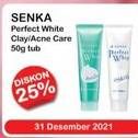 Promo Harga SENKA Perfect White Clay/ Acne Care 50gr  - Indomaret