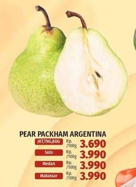 Promo Harga Pear Packham Argentina per 100 gr - LotteMart