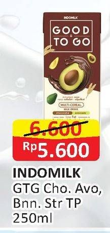 Promo Harga INDOMILK Good To Go Chocolate Avocado, Banana Strawberry 250 ml - Alfamart