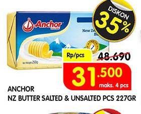 Promo Harga ANCHOR Butter Salted, Unsalted 227 gr - Superindo