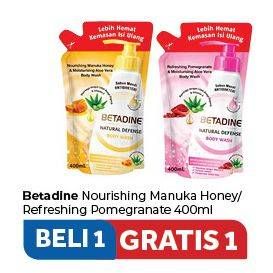 Promo Harga BETADINE Refreshing Body Wash Nourish Manuka Honey, Refresh Pomegranate 400 ml - Carrefour