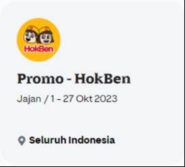 Promo Harga Promo HokBen: Cashback hingga 15.000 GoPay Coins  - Gojek